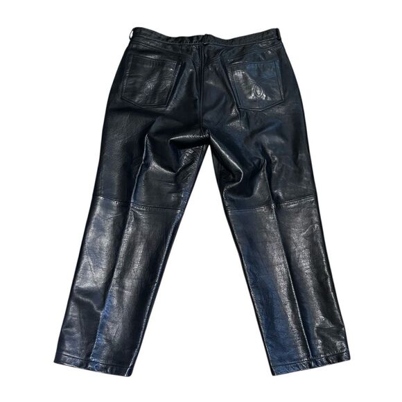 The Leather Warehouse Vintage Black Leather Pants - Waist 42” - Picture 3 of 7